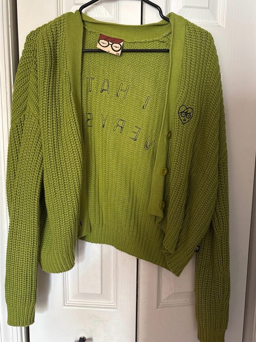 Rare Lazy Oaf Daria Cardigan “I hate everybody” Size Small/Medium - Picture 3 of 3